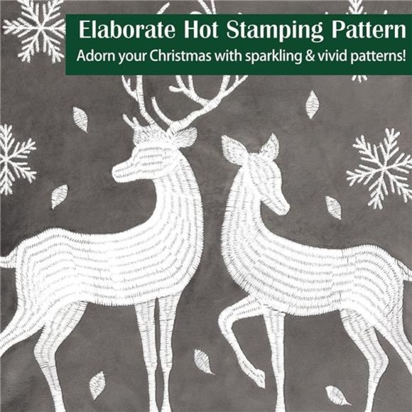 Christmas Throw Pillow Cover, 2 Pack Deer Snowflake Embroidery Decorative - Picture 6 of 8